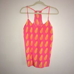 Bright Pink and Yellow Pineapple Tank